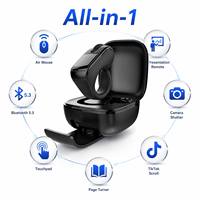 Ratón Inalámbrico con Anillo ABS, BT5.3 Recargable, Control Remoto con Panel Táctil para Presentaciones, Ideal para Trabajo, Hogar, Oficina, PPT, Laptop, Videoconferencias