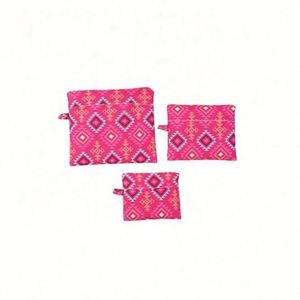 Nuevo Set de 3 Organizadores de Equipaje Plegables de Poliéster con Patrón Geométrico y Cierre de Cremallera - Product Image 4