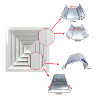 Diffuseur d'air carré en alliage d'aluminium, profilés extrudés en aluminium, système CVC, grille, aérateur et diffuseur linéaire à fentes