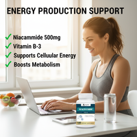 Capsules de Niacinamide Végétariennes 500mg Direct Usine – Supplément de Vitamine B3 Sans Effet de Suralimentation, à Base de Plantes, Favorise le Métabolisme Cellulaire