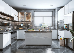 Gabinetes de Cocina de Diseño Moderno Angel Grace, Madera Sólida con Puerta Estilo Shaker de MDF, Muebles Modulares Resistentes al Agua y Ecológicos - Product Image 4