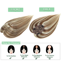 Vrais cheveux humains Remy indien LONGFOR marque une pièce haut cheveux Patch Invisible couverture sans couture gris frange droite 120% densité