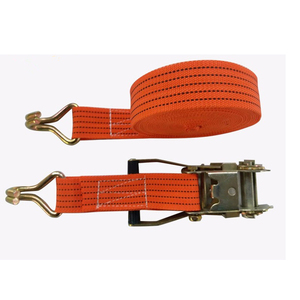 Arnés de cuerpo completo 3 toneladas 10 metros naranja Cargo Amarre Trinquete Amarre Correa con doble gancho en J Precio de fábrica al por mayor - Product Image 4