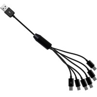 Cable de carga USB 6 en 1 con 6 Interfaces tipo C Cable de datos de blindaje trenzado de PVC para teléfonos móviles Ordenadores Cámaras Auriculares