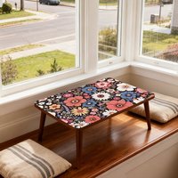 Table basse compacte néoclassique avec plateau en pierre pour chambre, baie vitrée, salon, table d'appoint de canapé – Meuble élégant pour appartement