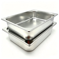 Bac Gastronorm Oulu en Acier Inoxydable 201/304 1/2 GN 360*265*80mm Empilable Anti-Blocage Durable pour Buffet Hôtelier et Glaces