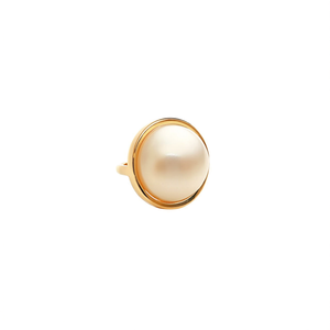 Bague en perle en acier inoxydable 316L plaqué or PVD, bijoux durables et résistants - Product Image 2