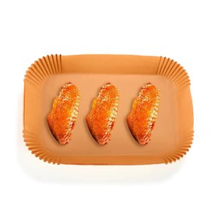 Tek kullanımlık 8.6x5.5 ''silikon hava fritöz gömlekleri dikdörtgen çift 8 Qt için 100 adet hava fritöz gıda kullanımı için <span class=keywords><strong>2</strong></span> sepetleri ile - Product Image 3