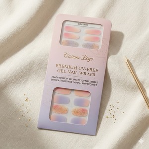 Kit Professionnel Complet de Wraps d'Ongles en Gel Semi-Durcis Dégradé Or Rose Premium Sans UV Marque Privée Vente en Gros OEM - Product Image 1