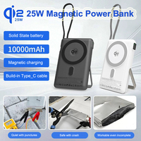 Batterie semi-solide 10 000 mAh avec certificat Qi2.2, câble intégré, charge rapide 25W PD 30W, chargeur sans fil magnétique avec écran LED