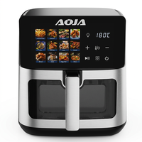 Friteuse à air 1500W 8L avec écran tactile LED, 12 menus prédéfinis, minuteur 60 minutes, 60-200 ° Prise personnalisée C, tension et couleur