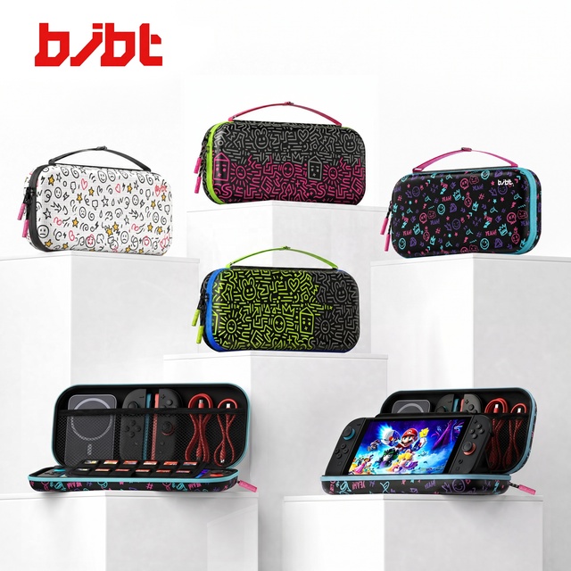 Custom OEM Graffiti Series Travel Case for Nintendo Switch 2 Hard EVA Shockproof Zipper Carrying Case with 12 Game Card Slots