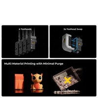 Imprimante 3D Snapmaker U1 Version Globale, Quatre Têtes d'Impression, FDM, Utilisation Industrielle, Construction, Laboratoire, Domicile, Impression Multicolore, Imprimante 3D FDM