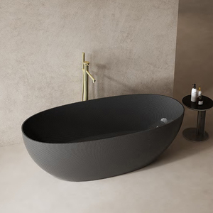 Dernières baignoires autoportantes noires Foshan Baignoire en fibre de <span class=keywords><strong>carbone</strong></span> à surface solide - Product Image 1