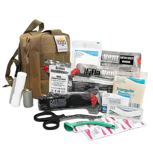Échantillon gratuit OEM ODM OBM Premium Kit d'urgence IFAK Trauma Pack Pochette MOLLE avec garrot CAT, sceau de poitrine, pansement