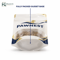 Sachets personnalisés transparents brillants à fenêtre, refermables avec fermeture éclair, pour aliments pour animaux de compagnie (chien, chat) et snacks