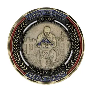 United States Veteran Flag Challenge Coin Always Remember  Rentengeschenk bronze plattierte Gedenkmünze