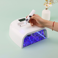 Lampu Kuku UV LED Tanpa Kabel 128w Isi Ulang, 4 Pengaturan Timer, Pengering Gel Kuku UV LED Ganda Cepat, Profesional