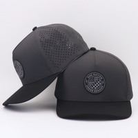 Casquette de golf imperméable perforée OEM avec patch en caoutchouc PVC, unisexe, sportive, réglable, bicolore, style baseball