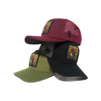 Casquette de camionneur 5 panneaux personnalisée Patch imprimé 3D logo broderie en maille à l'intérieur de la sangle Étiquette tissée personnalisée Logo personnalisé
