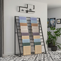 Nouveau style, fabricant sur mesure, présentoirs de sol modernes en fer et métal pour tissus, supports à tapis et présentoirs à foulards