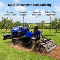 Tracteur à chenilles multifonctionnel 60HP JCZ-602 compatible avec le motoculteur, le semoir et la tondeuse