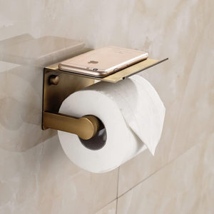 ที่ใส่กระดาษทิชชู่สแตนเลสพร้อมชั้นวางของในห้องน้ำสีทองดีไซน์ล่าสุด - Product Image 2