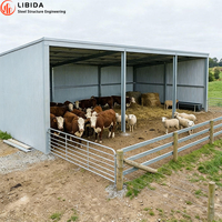 Bâtiment d'élevage préfabriqué en acier à structure ouverte à faible coût pour régions tropicales – Abri pour bovins, vaches et moutons