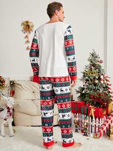 Pijama <span class=keywords><strong>de</strong></span> Navidad 2026 para <span class=keywords><strong>hombre</strong></span> con estampado <span class=keywords><strong>de</strong></span> Grinch, conjunto <span class=keywords><strong>de</strong></span> camiseta <span class=keywords><strong>de</strong></span> cuello redondo y pantalón jogger, ropa <span class=keywords><strong>de</strong></span> dormir divertida y fea para Navidad, ropa <span class=keywords><strong>de</strong></span> estar por casa - Product Image 3