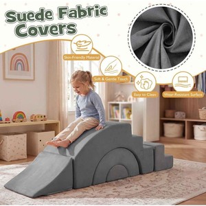 Set de Juego de Espuma para Gatear y Escalar de 5 Piezas para Niños, Bloques de Escalada, Juguetes Suaves, Gimnasio Interior, Color Gris, Regalo Ideal para Niños - Product Image 5