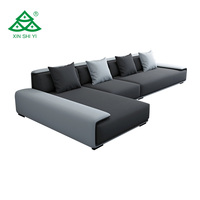 Shiyi Moderne Simple Canapé Inclinable En Forme De L Style Design Nordique Tissu En Cuir Synthétique Matériel pour La Maison Fabricants Villas