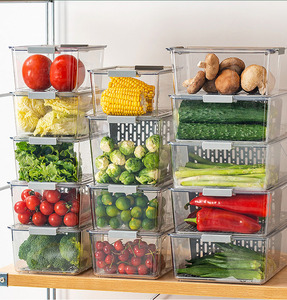 Conteneur de stockage des aliments, chambre de cuisine, réfrigérateur multifonction, gain de place, bacs de rangement avec plaque filtre - Product Image 6
