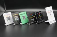 SUNLAN personnalisé NFC Table d'affichage Google Review Stand étanche PVC RFID NFC Menu Interface 13.56MHz Touchless Display NFC Stand