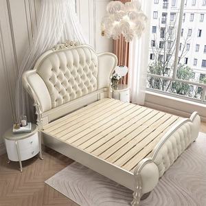 Letto Matrimoniale di Lusso Europeo in Legno dal Design Moderno, Letto da Principessa Francese per Camera da Letto Padronale - Product Image 3