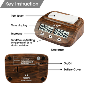 Reloj de <span class=keywords><strong>Ajedrez</strong></span> Digital LEAP con Incremento y Retraso PQ9907W en Color Marrón - Product Image 4
