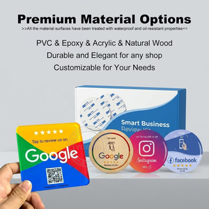 Tarjetas NFC Personalizables con Soporte y Código <span class=keywords><strong>QR</strong></span> - Programables para Comentarios de Google y Facebook, Pantalla de Acrílico - Product Image 3