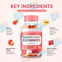 Gummies OEM pour la prise de poids, marque privée, supplément de soutien à la masse musculaire, vitamines gommeuses à croquer, formule personnalisée, fabricant
