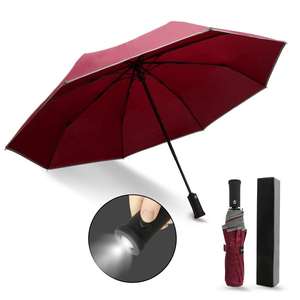 Parapluie manuel à trois plis pour femmes, LED, soleil/pluie/lampe torche, logo personnalisé imprimé, 100 cm, <span class=keywords><strong>Kaysen</strong></span>, pour les voyages en voiture - Product Image 5