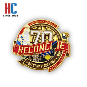 Pin de Solapa de Esmalte Suave Cristiano Adventista con Diseño de Mapa del Mundo Reconciliado del 70 Aniversario de Colombia, Personalizado de Fábrica con 20 Años de Experiencia - Product Image 1