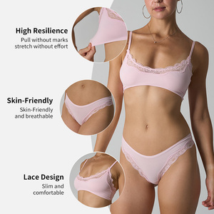 Bộ đồ lót nữ ren siêu mỏng SK1225&SK1226-4, ren satin phối, lưng cao, kiểu mới - Product Image 2