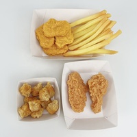 Caja para Pollo Frito con Logotipo Personalizable, Envase Biodegradable para Alimentos, Caja en Forma de Barco, Bandeja de Papel para Aperitivos, Caja de Almuerzo de Papel Kraft