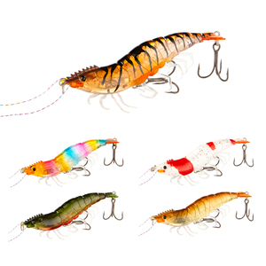 Señuelo de camarón sin pintar, jigs de pesca lenta, cebo luminoso de plástico duro, señuelo de superficie para salmón, anzuelo triple para pesca en río. - Product Image 1