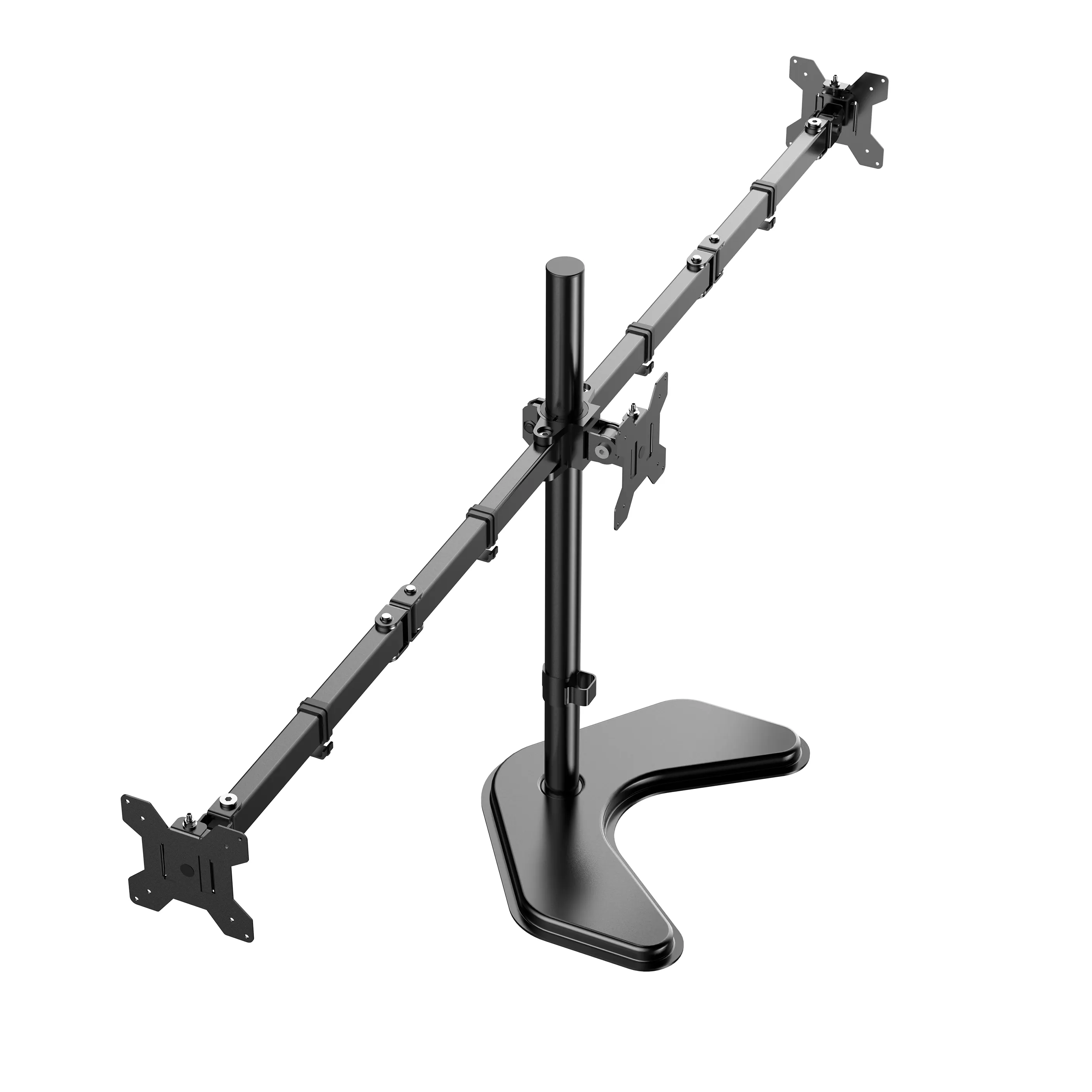 Triple Adjustable Monitor Mount Arms Stand 3 Table Desk Mount Stand