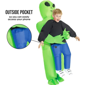 Halloween ET alieno <span class=keywords><strong>Costume</strong></span> Cosplay gonfiabile costumi alieni per bambini adulti all'aperto spaventoso verde pieno - Product Image 3