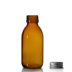 Toptan yüksek kaliteli Amber ilaç boş şişeleri öksürük şurup şişesi ile kurcalamaya dayanıklı kapak