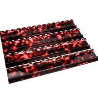 Jeu de Mahjong Classique de Luxe en Acrylique Transparent Effet Écaille de Tortue Rouge, Type Vague Magnétique, Motif Léopard, 1 Ensemble
