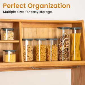 Frasco Cuadrado de Vidrio de Borosilicato Hermético y Apilable con Tapa de Vidrio Transparente, Apto para Microondas, Ecológico, para Almacenar Especias y Dulces - Product Image 5