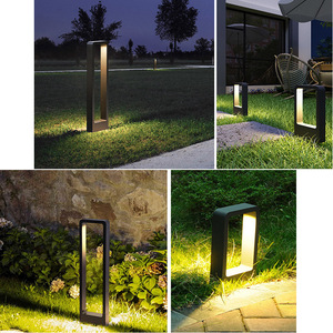 Black Aluminum Lawn Light 5000K LED IP65 Water-Resistant Garden <b>Lamp</b> Post Flush Mount 50000 Hours Lifespan Solar Powered Motion - Product Image 3