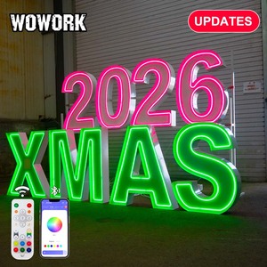 Lettere e Numeri Luminosi in Metallo RGB LED da 3ft, 4ft, 5ft, 120cm, Grandi Insegne al Neon Impilabili per Decorazioni di Matrimoni, Feste ed Eventi - Product Image 1