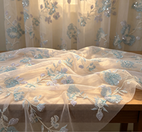 Tissu en organza français brodé multicolore élégant de haute qualité avec perles et paillettes faites à la main, poids moyen, pour mariage et fête